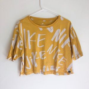 nike crop top yellow